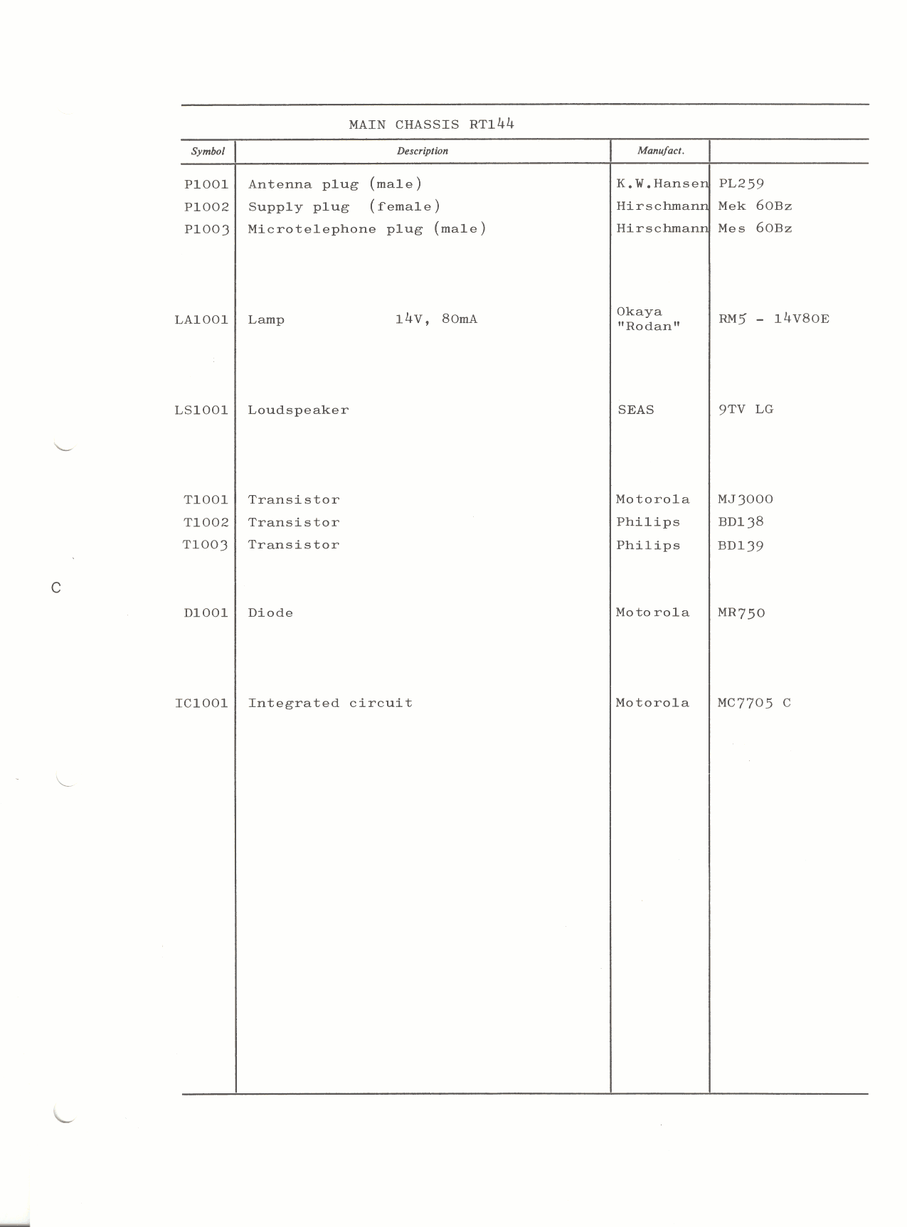 Main-shassis part list-2